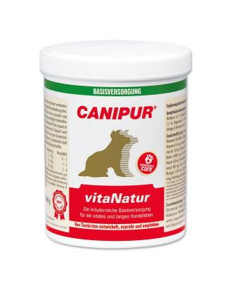 CANIPUR - vitaNatur ist eine kräuterreiche Basisversorgung für ein vitales und langes Hundeleben.