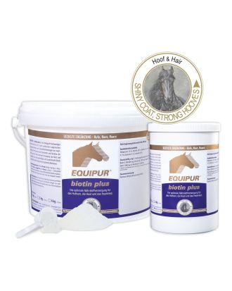 EQUIPUR - biotin plus - die optimale Nährstoffversorgung für das Hufhorn, die Haut und das Haarkleid. 